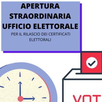 REFERENDUM ABROGATIVI DI DOMENICA 8 E LUNEDI’ 9 GIUGNO 2025 - ORARI DI APERTURA STRAORDINARIA AL PUBBLICO