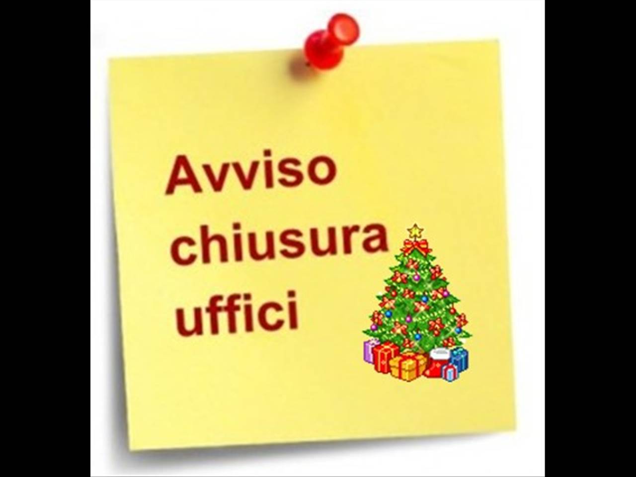 ORARIO CHIUSURA UFFICI COMUNALI GIORNO 24 DICEMBRE 2025